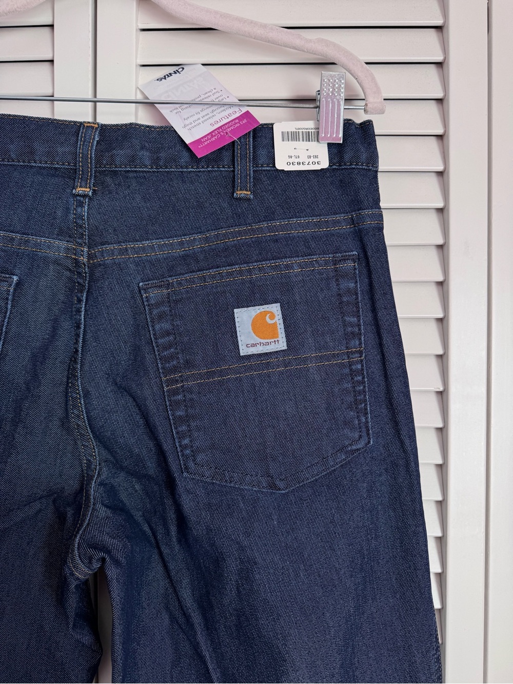 Carhartt Women’s Rugged Flex Straight Leg Jeans 393 Blue Workwear 6TL Long NWT - Picture 6 of 9